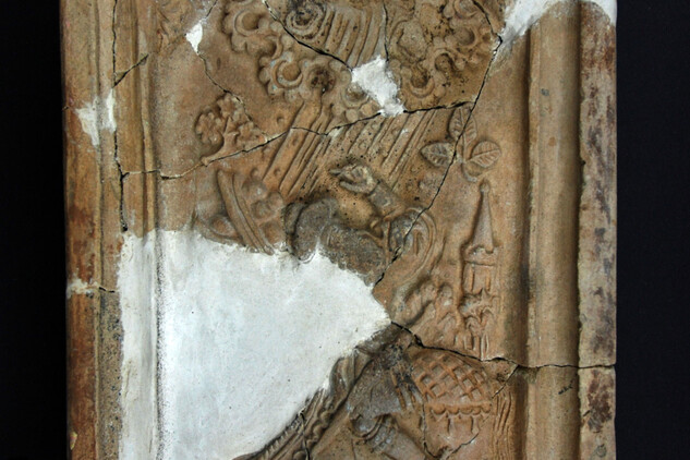 Kamnový kachel s výjevem Obrácení sv. Pavla